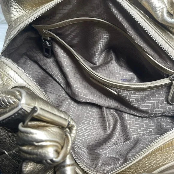 Cole Haan Metallic Gold Soft Leather Bucket Bag